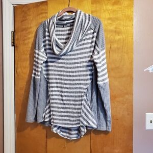 Cowl Neck Striped Top. Medium